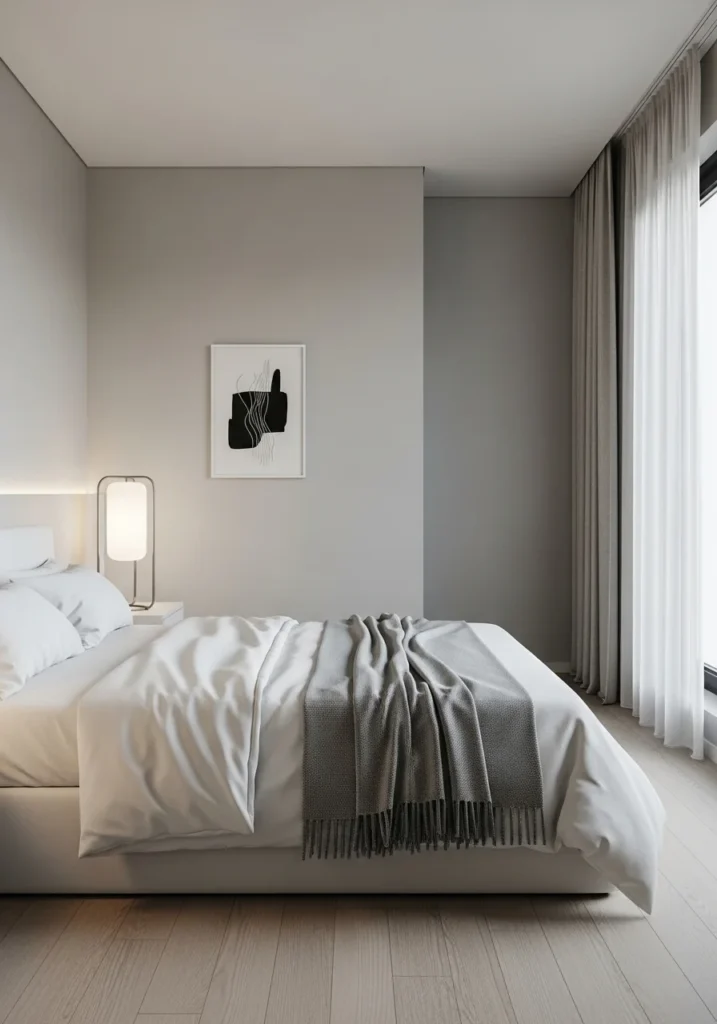 Minimalist bedroom lamp with clean and modern design