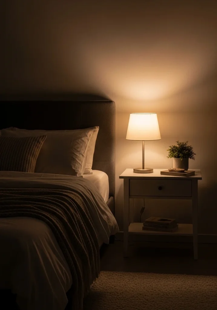Dimmable bedroom lamp for adjustable mood lighting