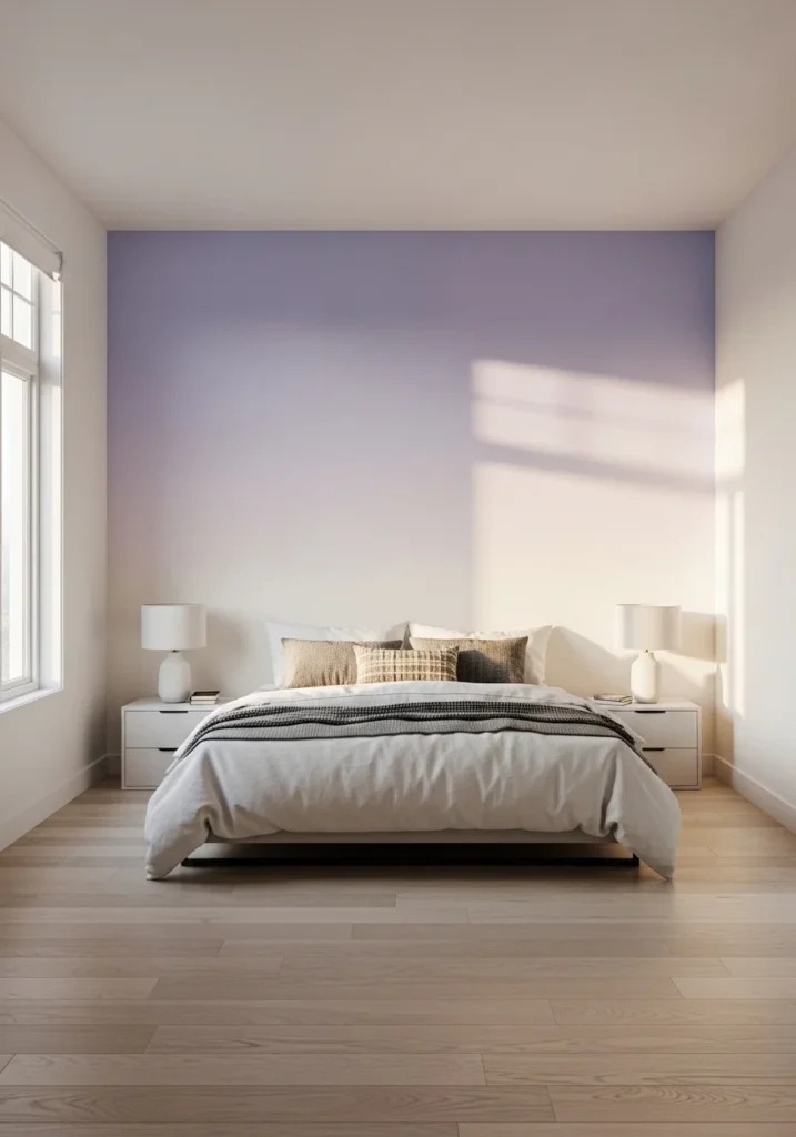 Ombre wallpaper bedroom ideas for a soft gradient and dreamy feel
