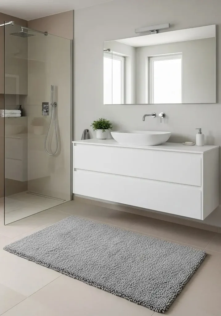 Quick-dry microfiber bathroom rug for practical everyday use