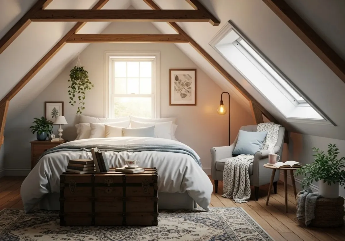 Beautiful attic bedroom look