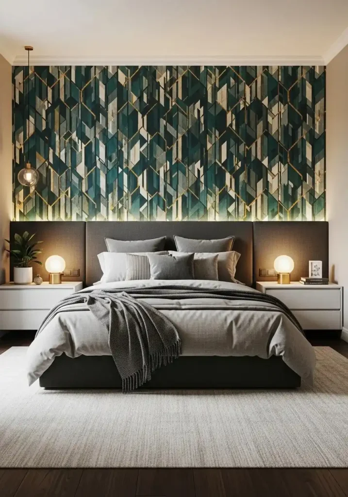 Wallpaper accent wall bedroom ideas to create a strong focal point