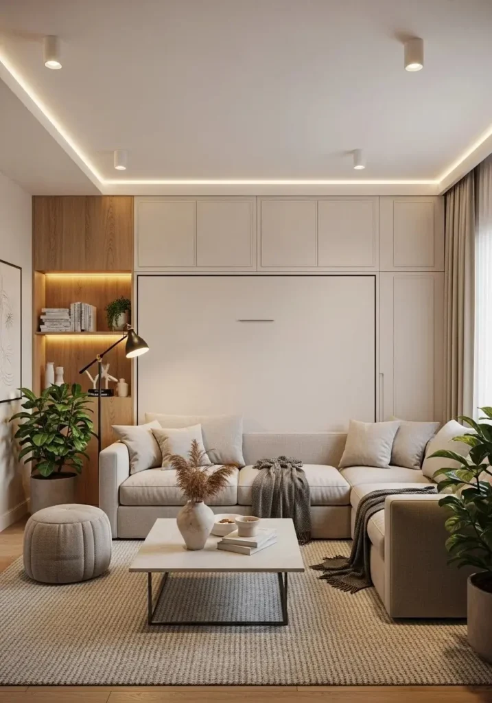 Sofa and Murphy bed combo for a cozy dual-purpose living room
