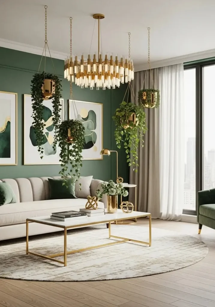luxury gold hanging planters indoor high end decor idea