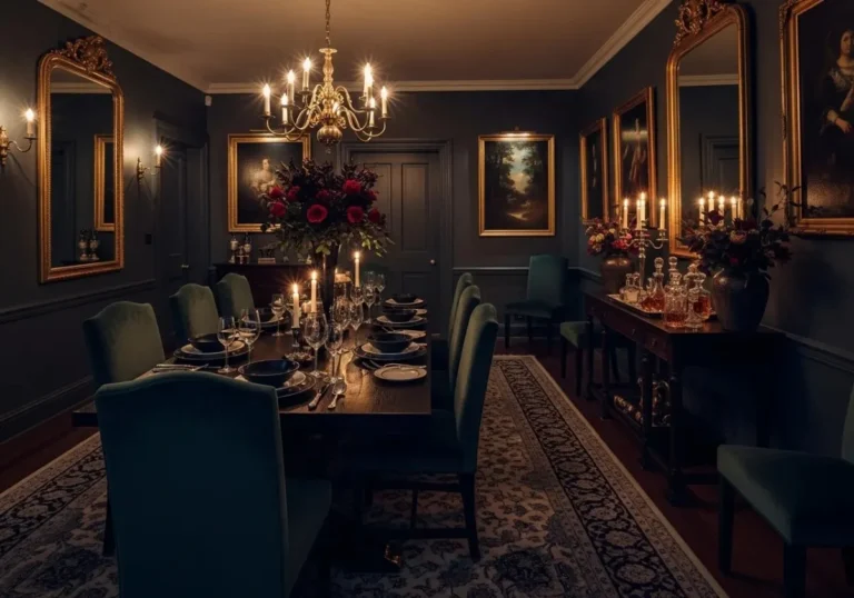 Beautiful moody dining room look
