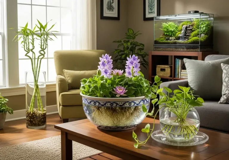 In the living room with beautiful Indoor Water Plants look