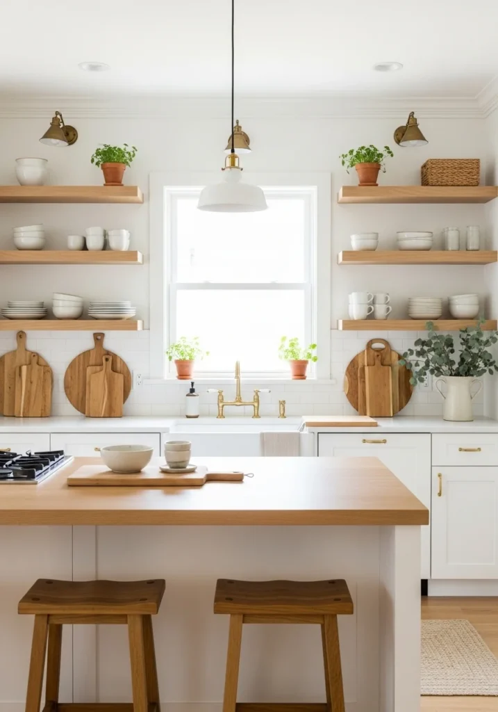 wood accents white kitchen ideas cozy modern kitchen