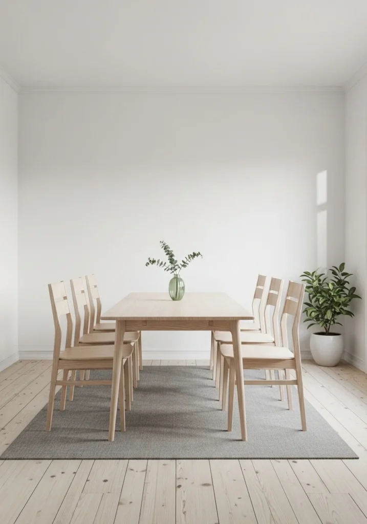 Minimal green styling for clean and modern dining room design