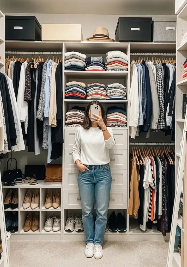 Weekly closet reset routine keeping space clean and organized