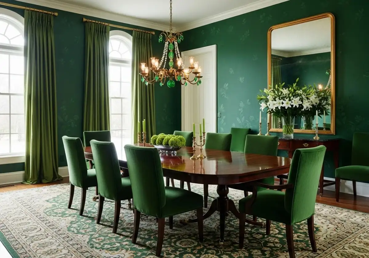 Beautiful Green Dining Room