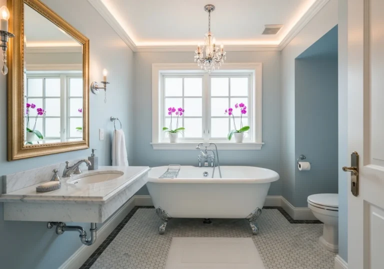 Beautiful small bathroom with tub