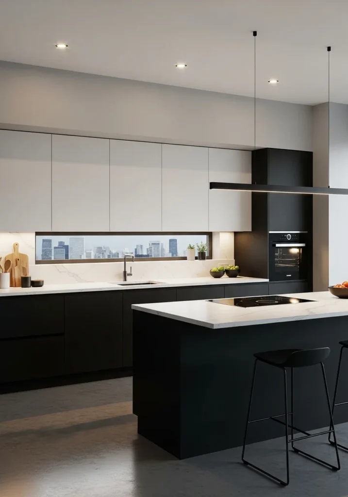 Black and white kitchen cabinets with timeless contrast