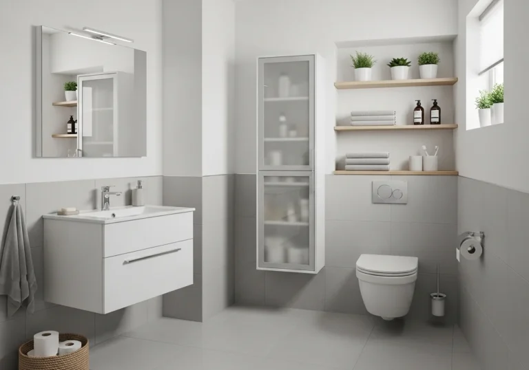 Beautiful bathroom with Bathroom Storage for Small Spaces