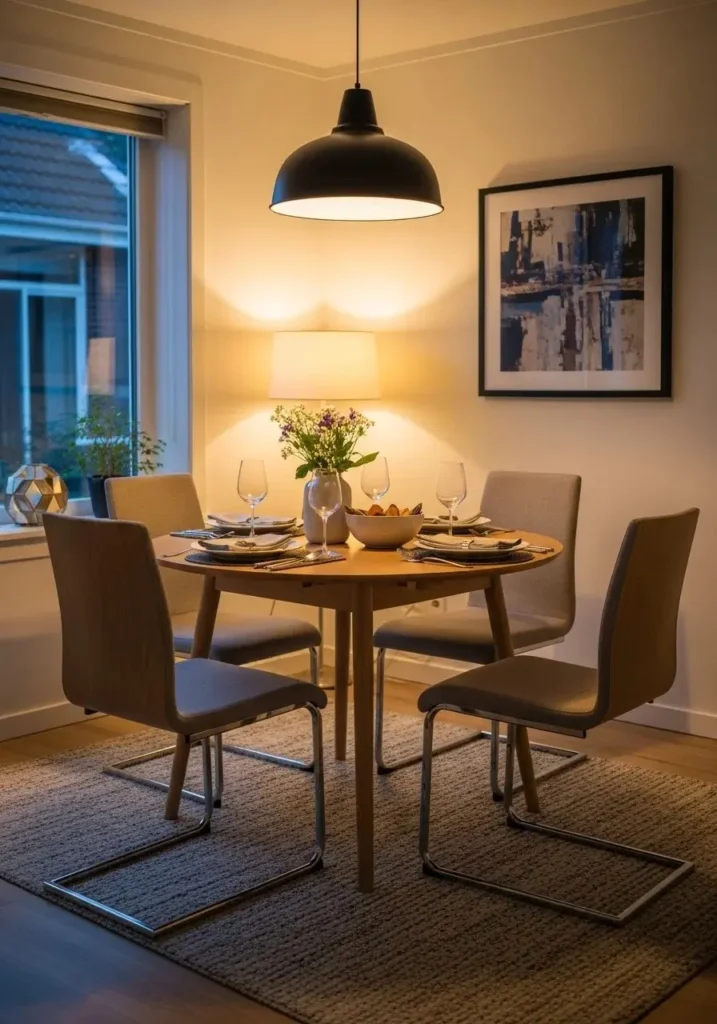 round dining table decor ideas for small dining rooms