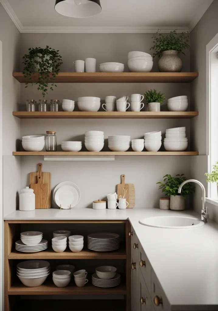 open shelving small kitchen storage ideas