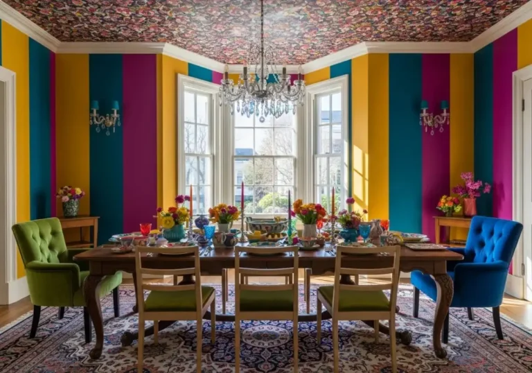 Beautiful Color drenched dining room look