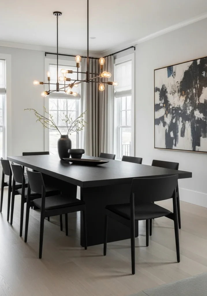 contrast color dining room decor ideas modern styling