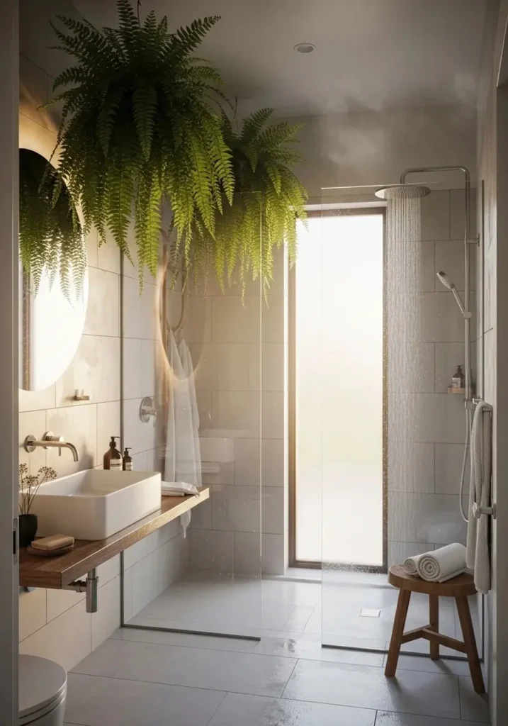 bathroom hanging plants indoor ideas for fresh spa vibe