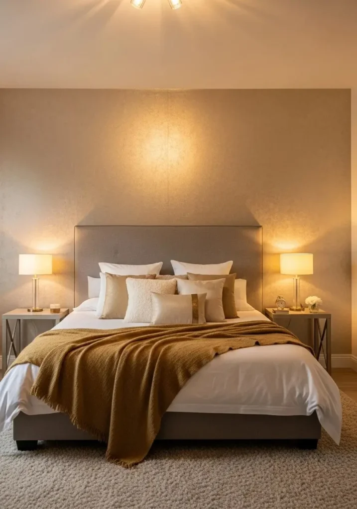 Metallic wallpaper bedroom ideas for subtle shine and elegance