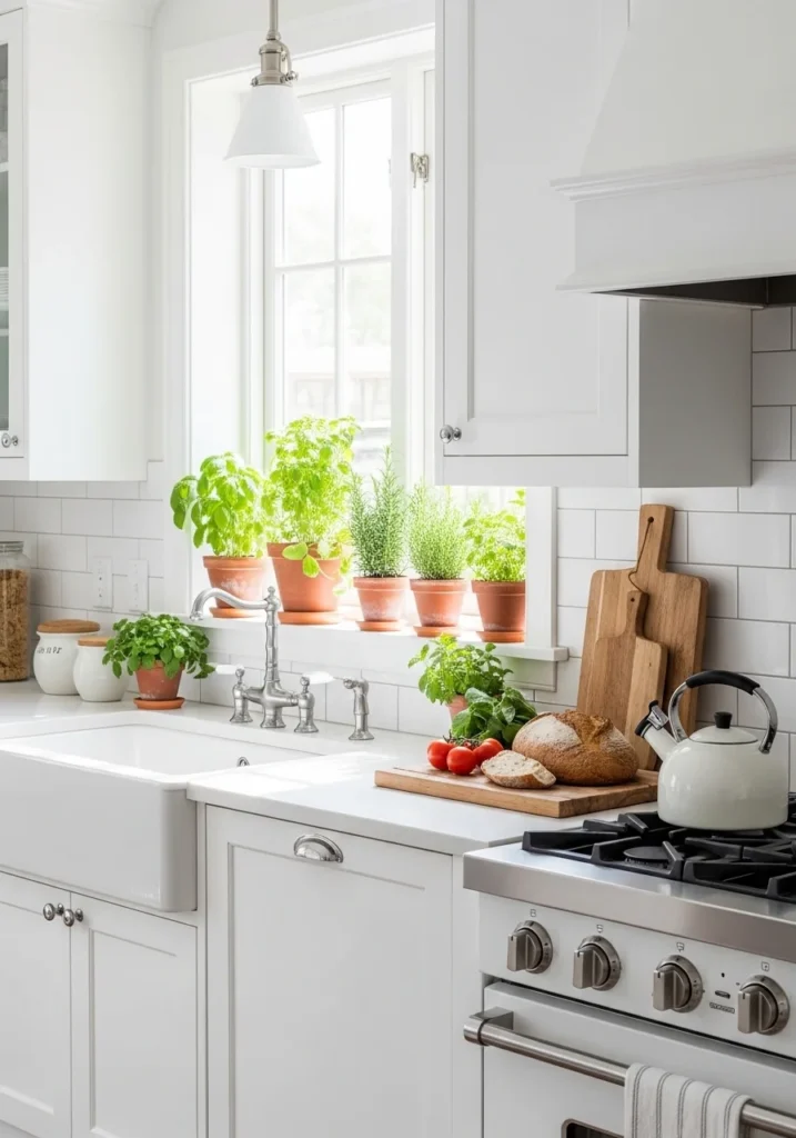 greenery white kitchen ideas fresh natural decor