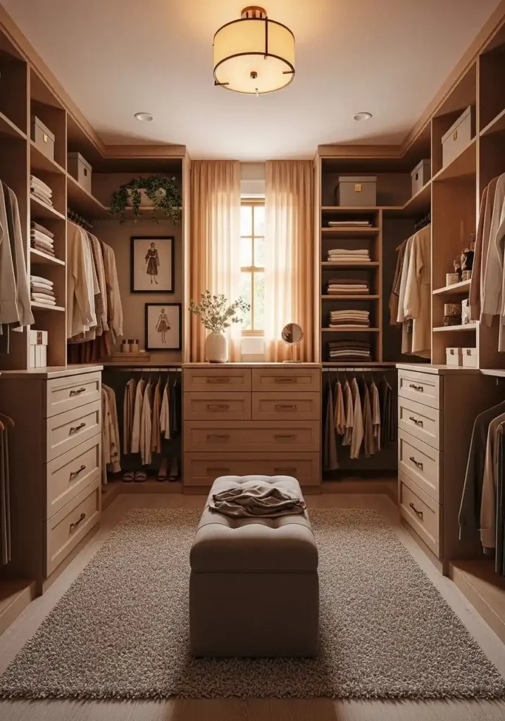 Cozy rug in closet adding warmth and comfort