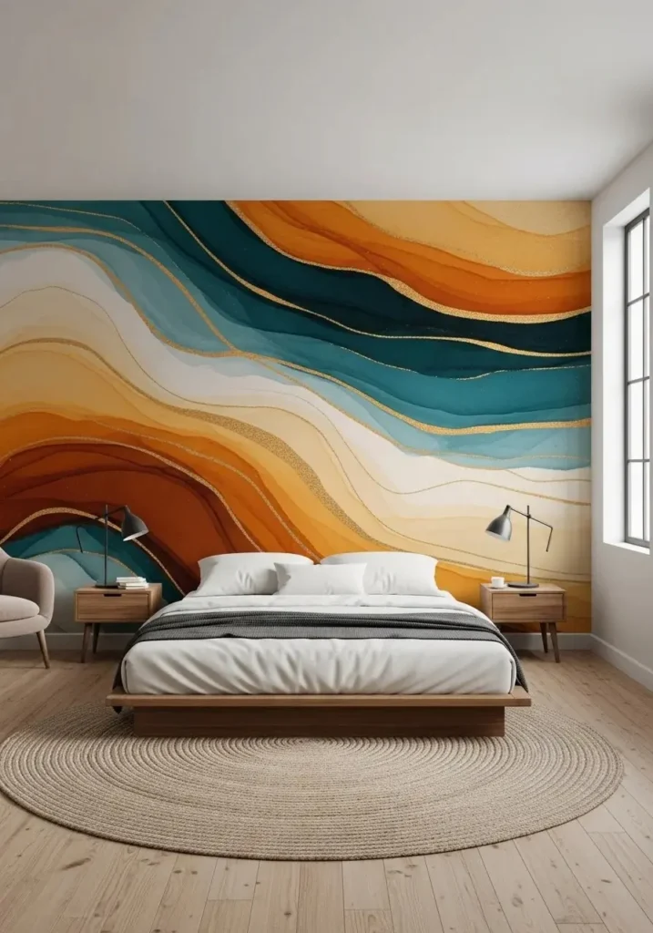 Mural wallpaper bedroom ideas for a bold and artistic statement wall