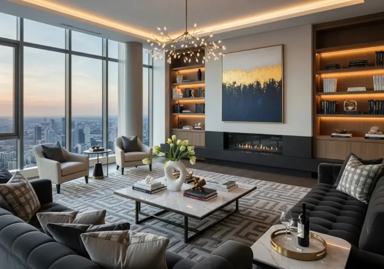 Beautiful full view of luxury living room look