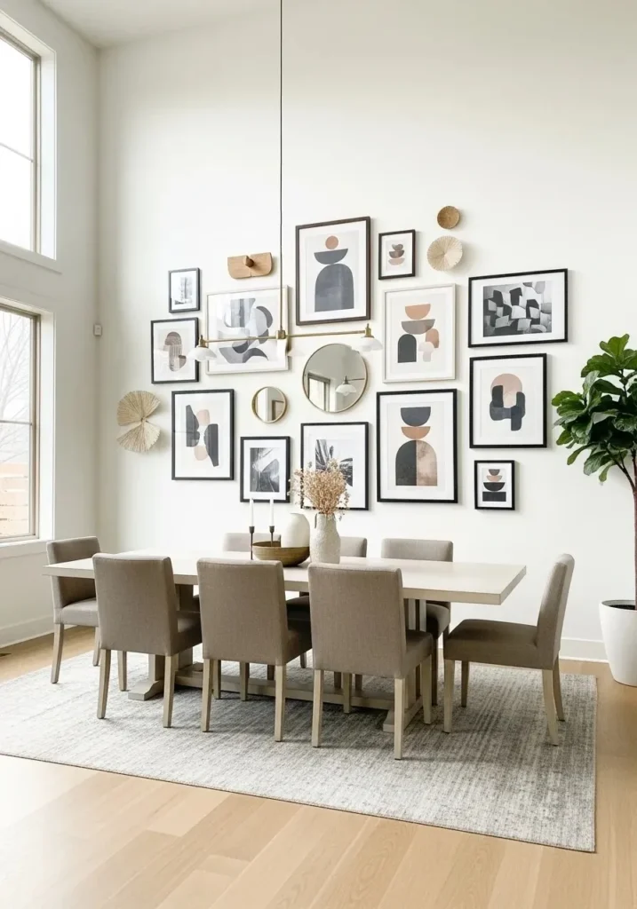 gallery wall dining room decor ideas modern wall styling