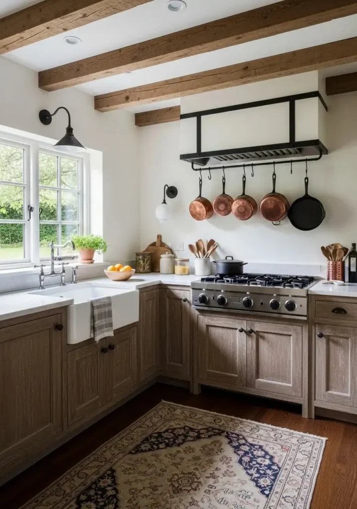 hanging pots small kitchen storage idea