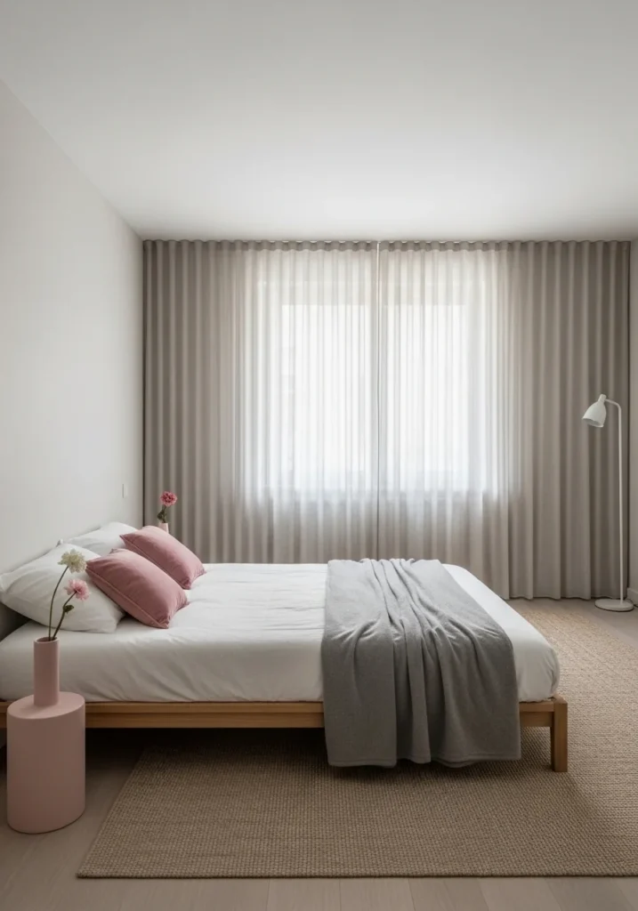 Minimal pink bedroom decor for a clean and simple aesthetic