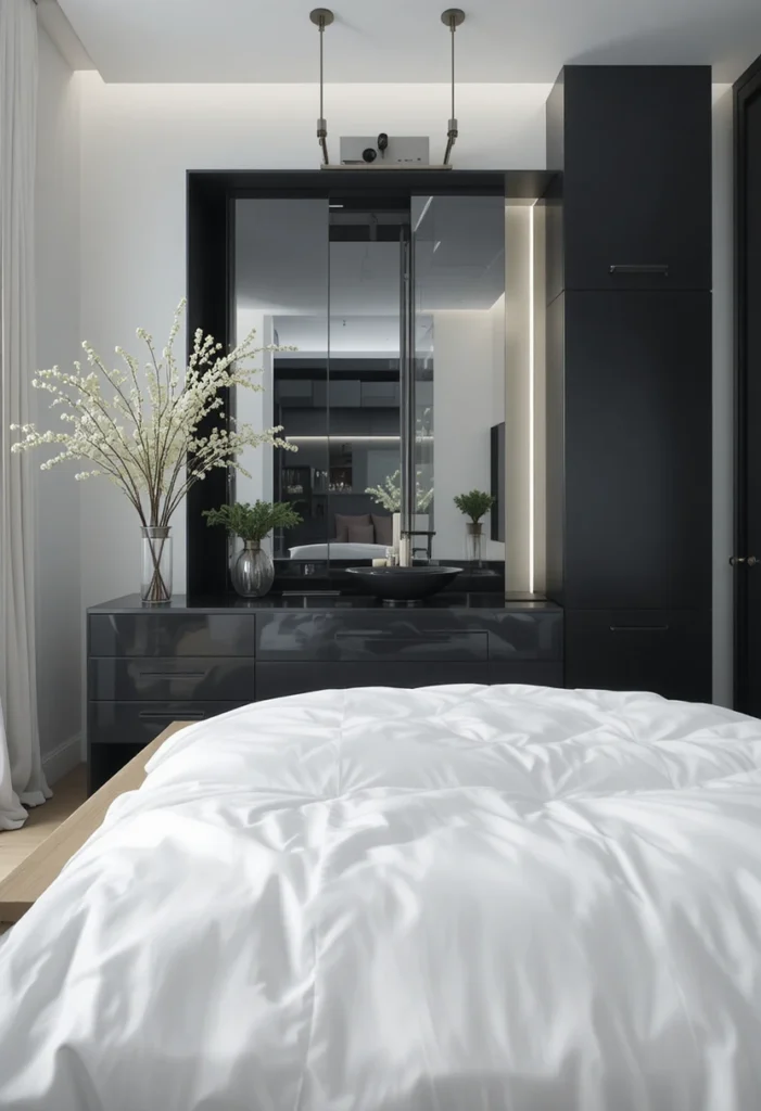 minimal black vanity ideas bedroom modern sleek design aesthetic