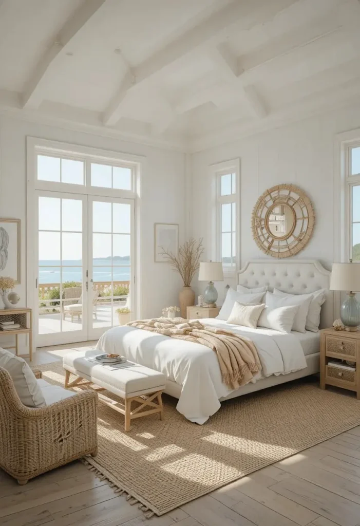 Bright and airy beach bedroom layout
