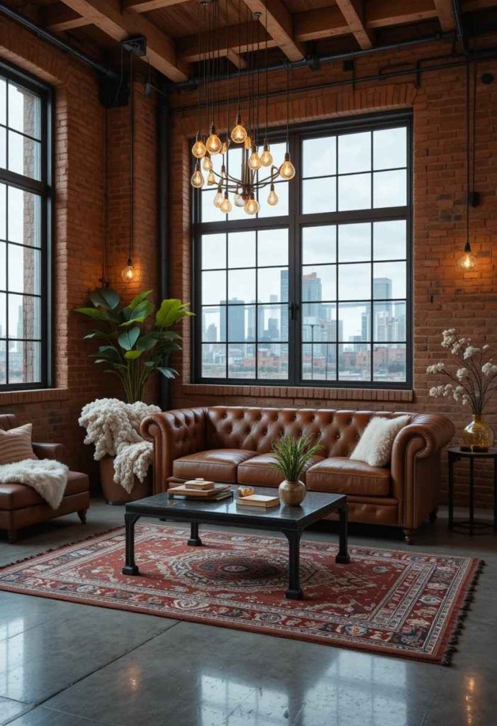 The Industrial Chic Modern Living Room: Raw Materials, Exposed Elements, and Urban Edge