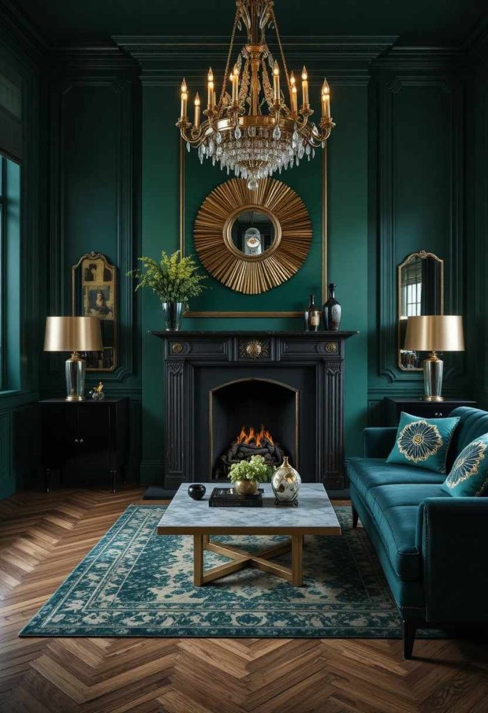 The Art Deco Modern Living Room: Geometric Glamour and Opulent Revival