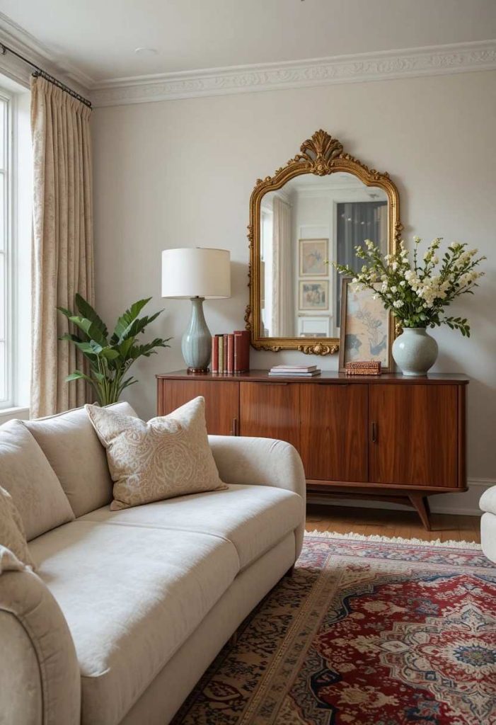 The Vintage and Antique Modern Living Room: Old Pieces, New Perspective