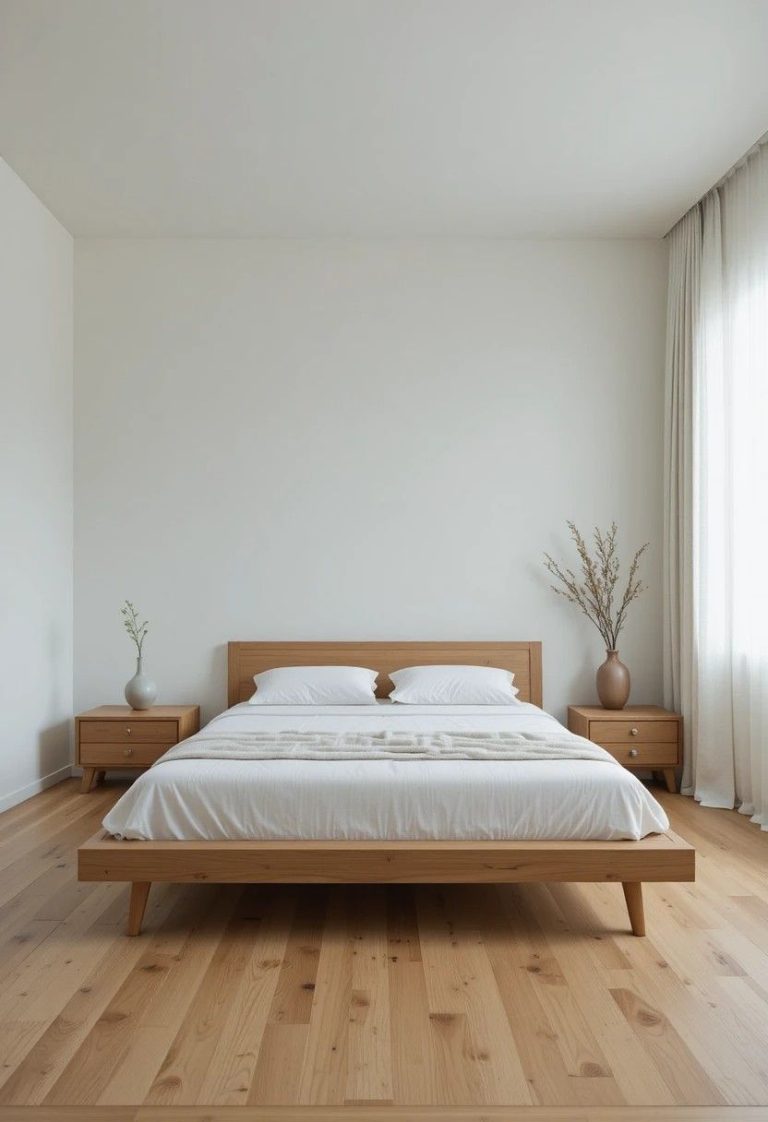 20 Japandi White Bedroom Ideas with Warm Wood and Soft Texture