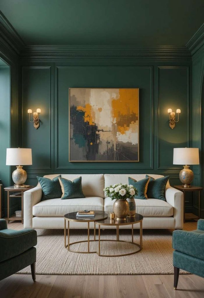 The Bold Colour Modern Living Room: Making a Statement With Saturated Walls