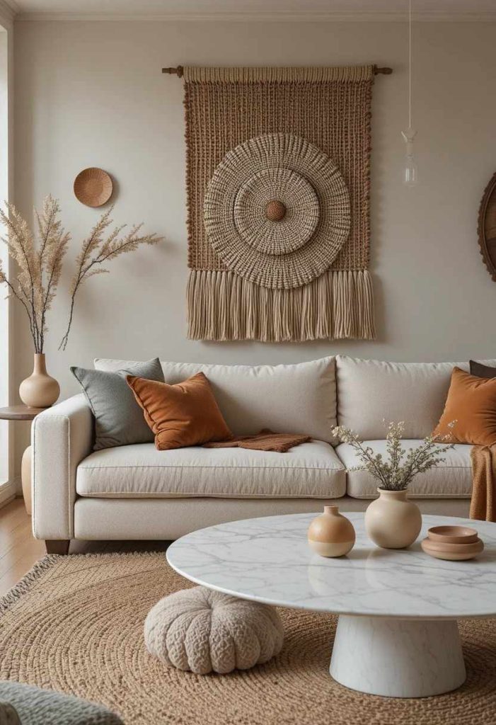 The Textured Modern Living Room: Bouclé, Velvet, Linen, and the Tactile Interior