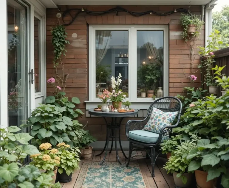 Small balcony garden look
