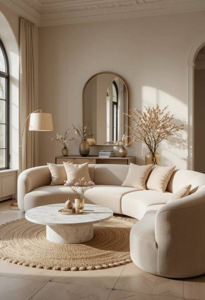 The Curved Furniture Modern Living Room: Organic Shapes for a Softer Aesthetic