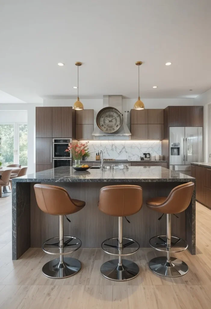 Swivel bar stools kitchen island for flexible and modern seating arrangement
