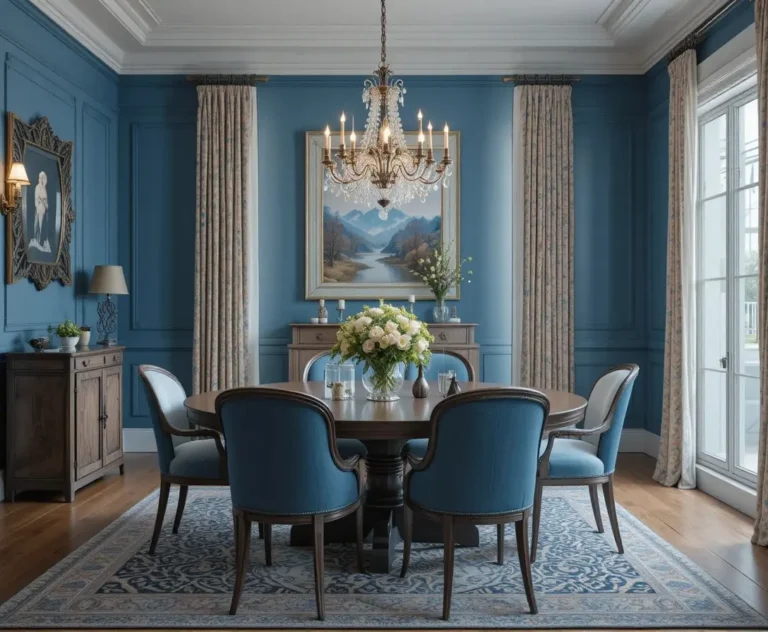 Beautiful blue dining room look
