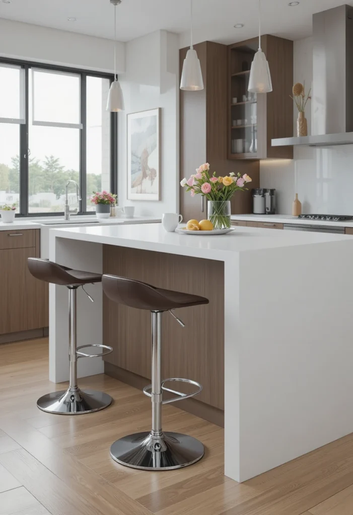 Adjustable bar stools kitchen island for flexible and practical everyday use