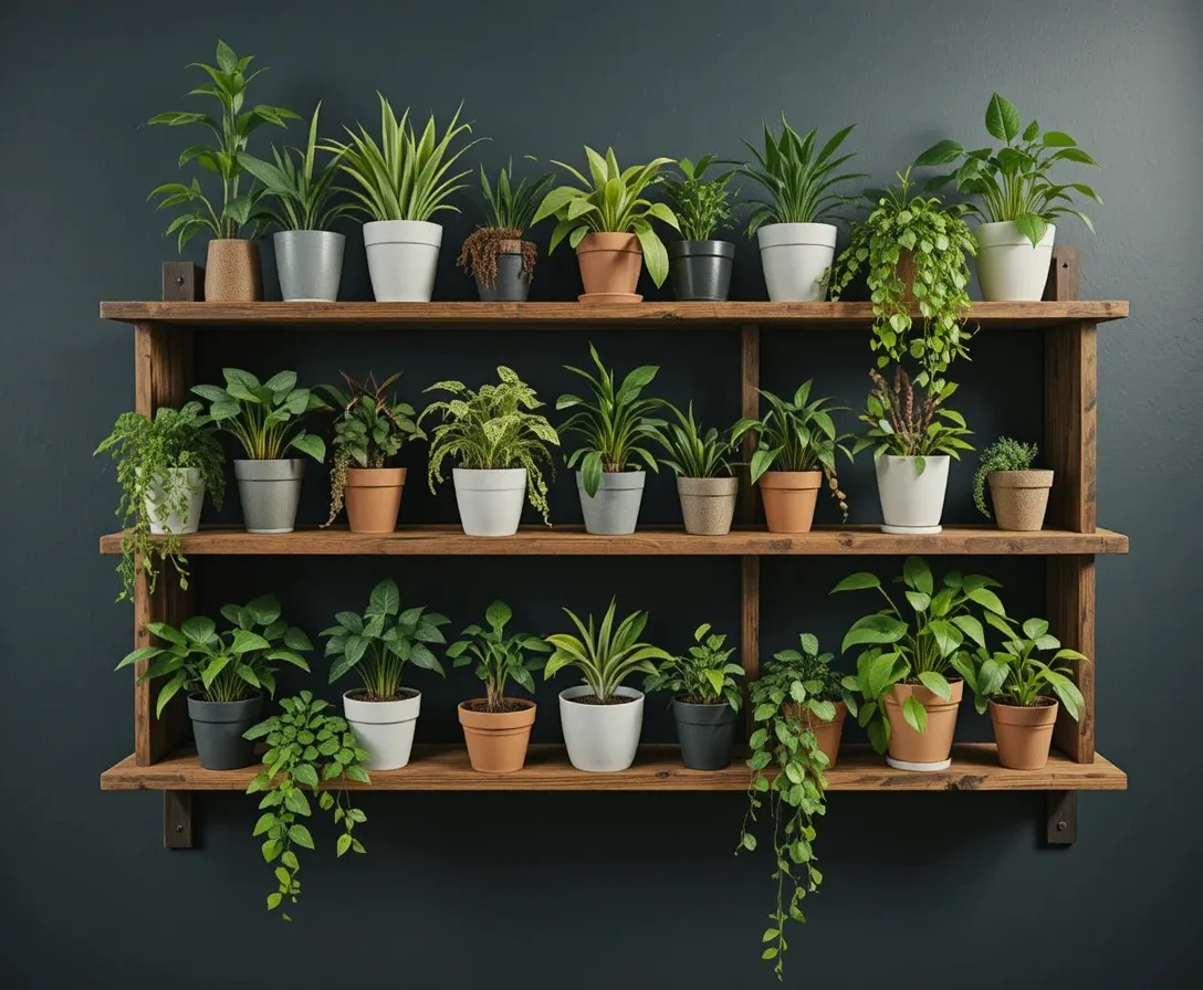 plant wall shelf look