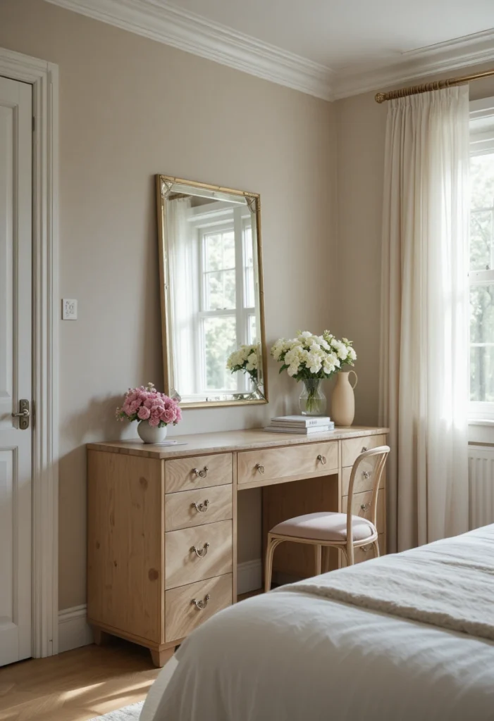 vanity ideas bedroom with full length mirror functional stylish setup