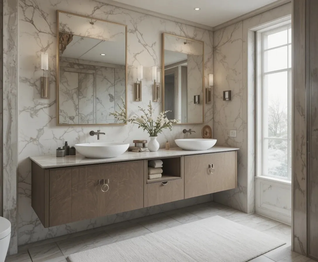 double sink bathroom look