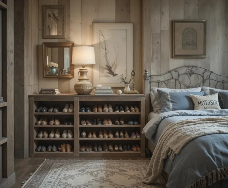 shoe storage look in room