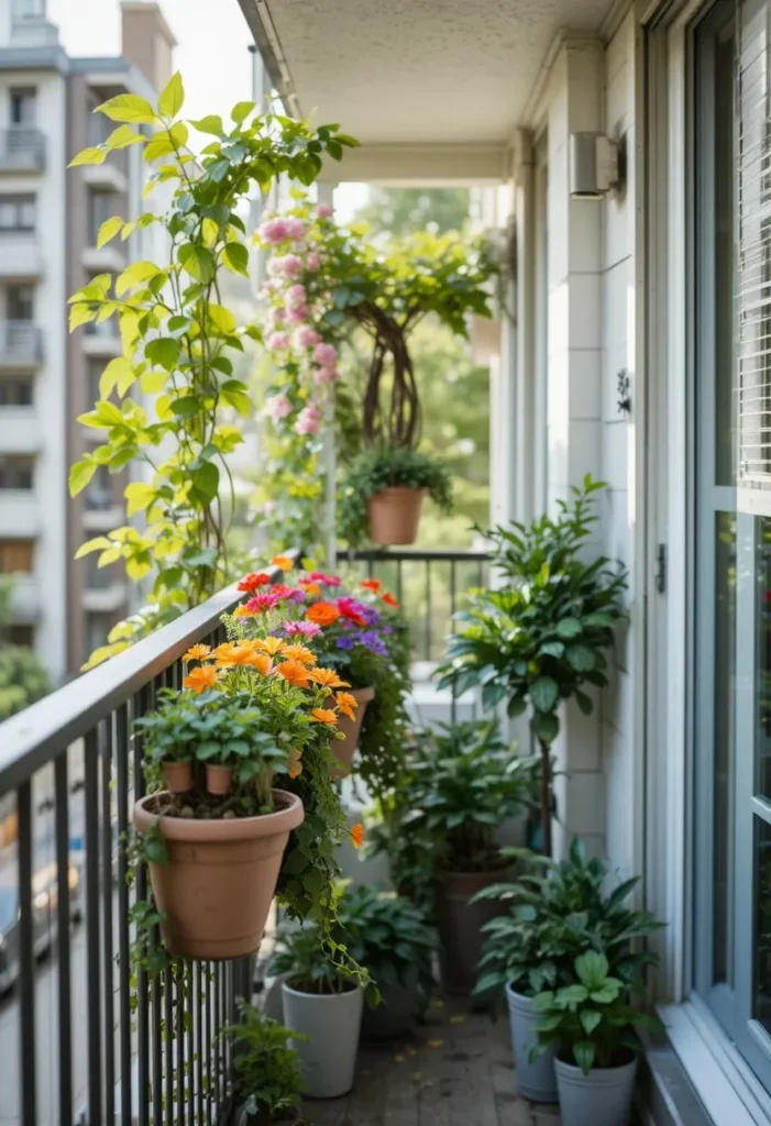 railing planters for tiny balcony garden spaces