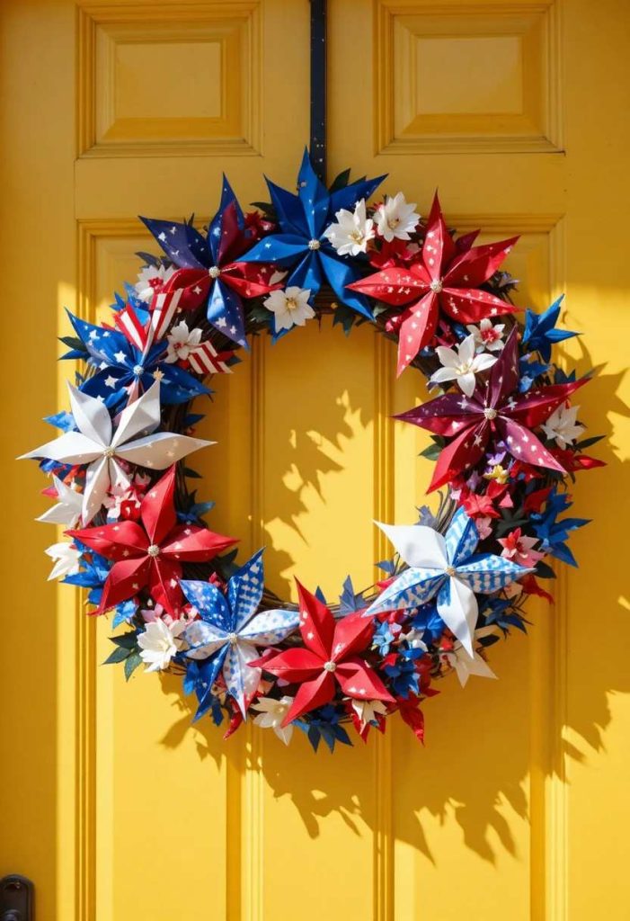 Patriotic Pinwheel Wreath