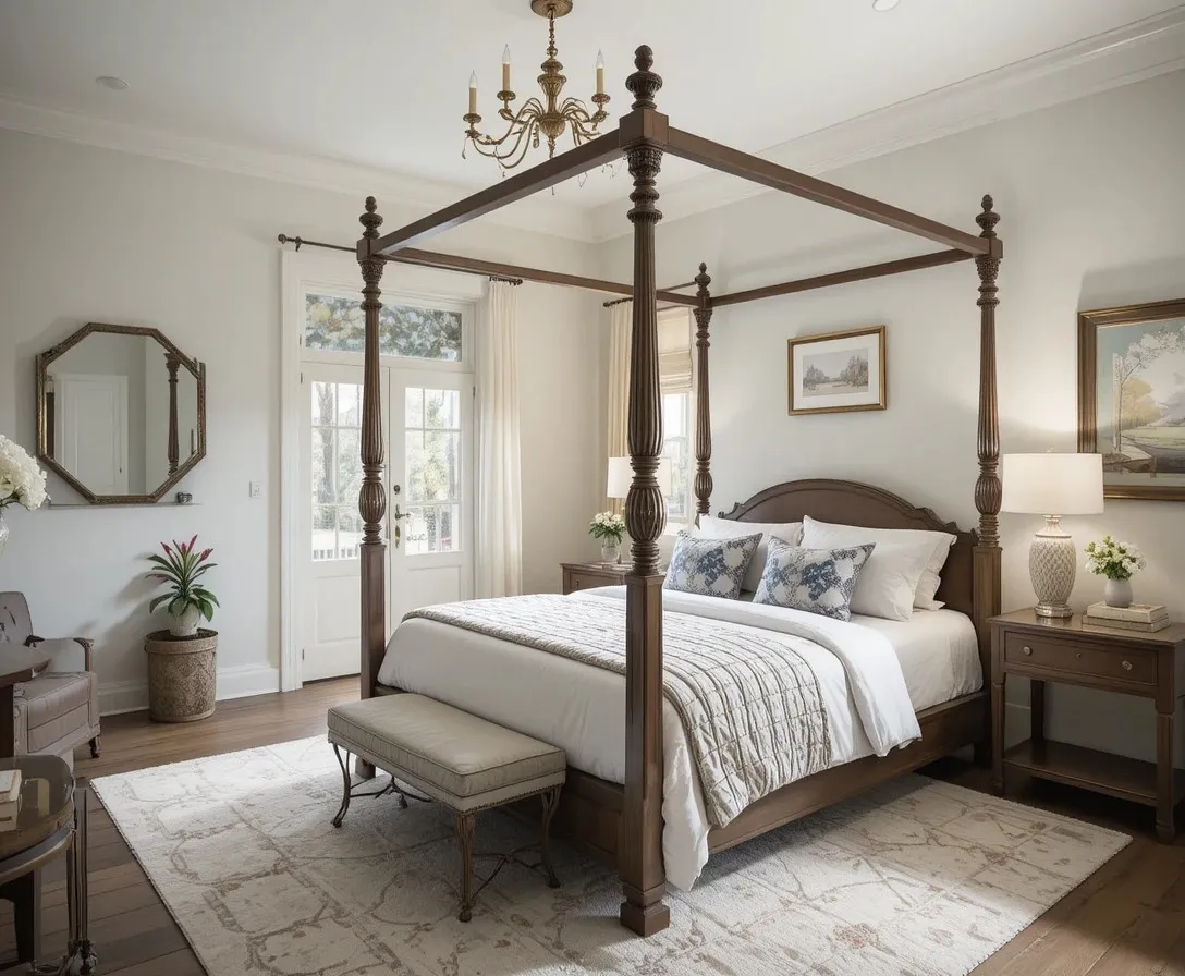 canopy bedroom with bed Look